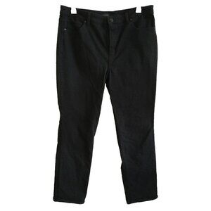 Talbots Women's Jeans Straight Leg High Rise Stretch Black Denim - 16 (38 x30.5)